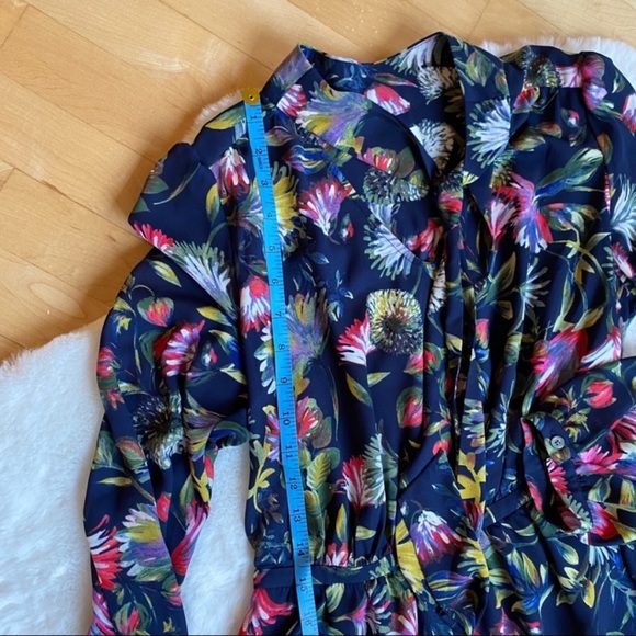 SOLD - J. Crew Navy Floral Neck Tie Dress - Picture 14 of 16